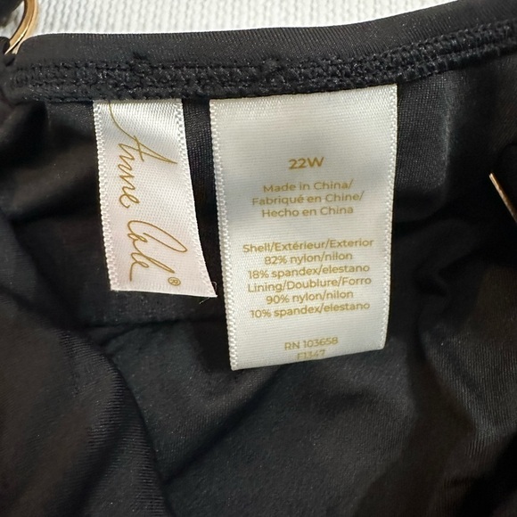 Anne Cole Black One-Piece Swimsuit 22W Women’s Plus Size - Picture 9 of 12